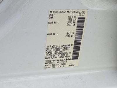 2022 Nissan Altima S FWD