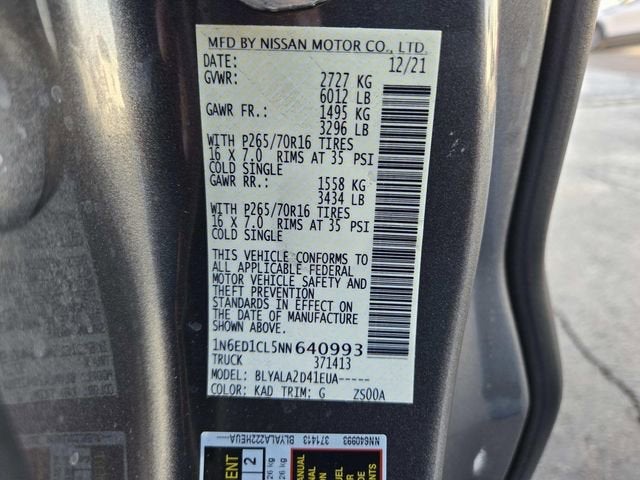 2022 Nissan Frontier S