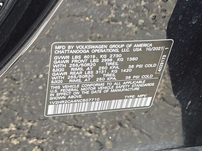 2022 Volkswagen Atlas 3.6L V6 SE w/Technology