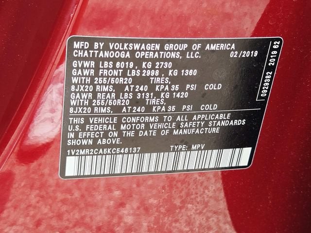 2019 Volkswagen Atlas 3.6L V6 SEL